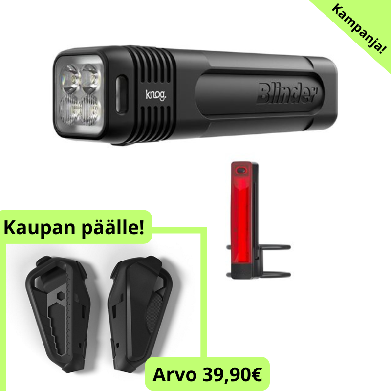Knog Blinder Set 600 & Plus 20, Etu- ja takavalo
